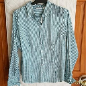 New York & Company Striped Button Down